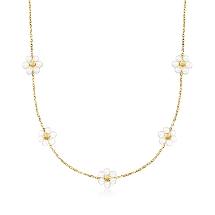 Vintage Gold Blue Topaz Mother of Pearl Flower Pendant Necklace – Boylerpf