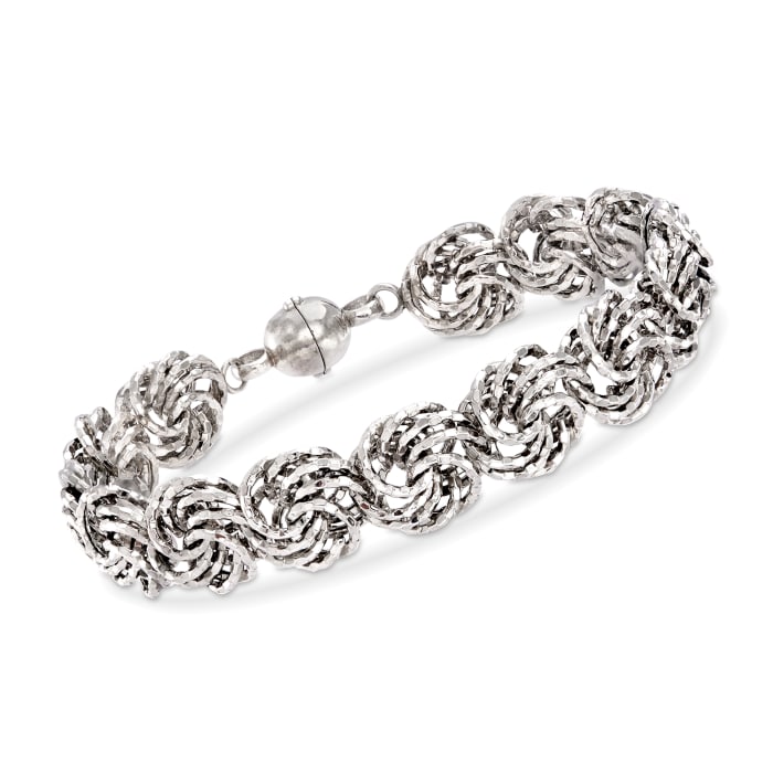 Rosetta-Link Bracelet in Sterling Silver with Magnetic Clasp