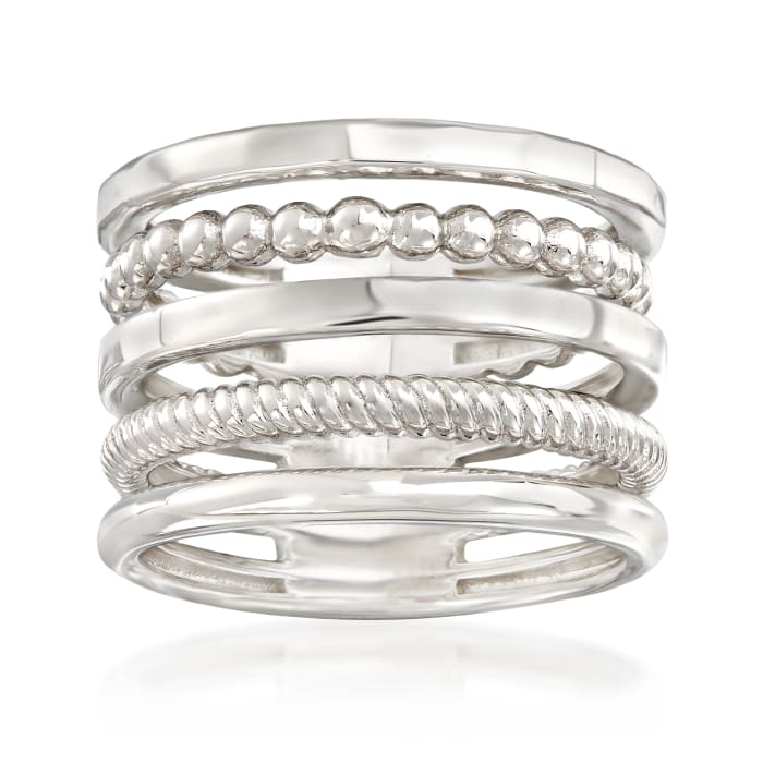 Italian Sterling Silver Multi-Band Stacked Ring | Ross-Simons