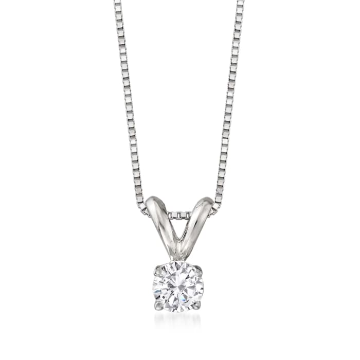.25 Carat Diamond Solitaire Necklace in 14kt White Gold