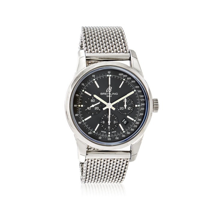 Breitling Transocean Men's 43mm Auto Chronograph Stainless Steel Watch