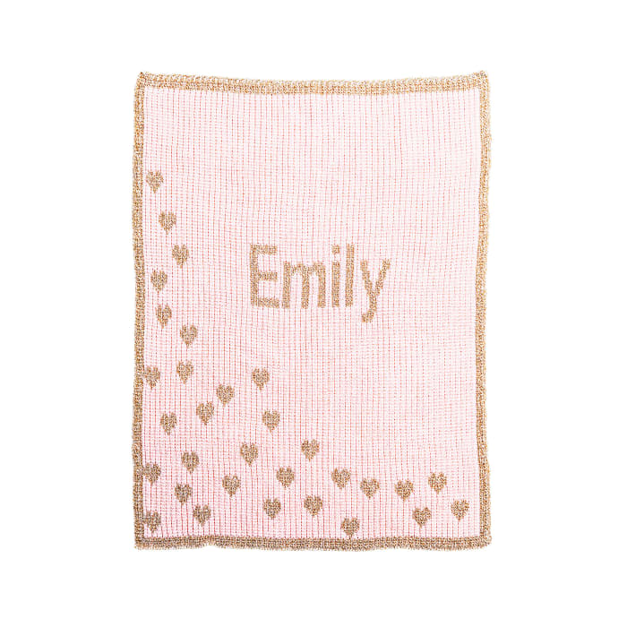 Child's Butterscotch Blankees Personalized Metallic Hearts Blanket