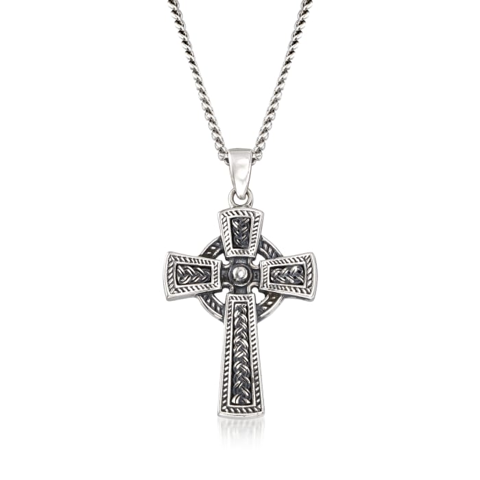 Sterling Silver Celtic Cross Pendant Necklace