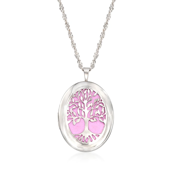 Sterling Silver Tree of Life Locket Pendant Necklace