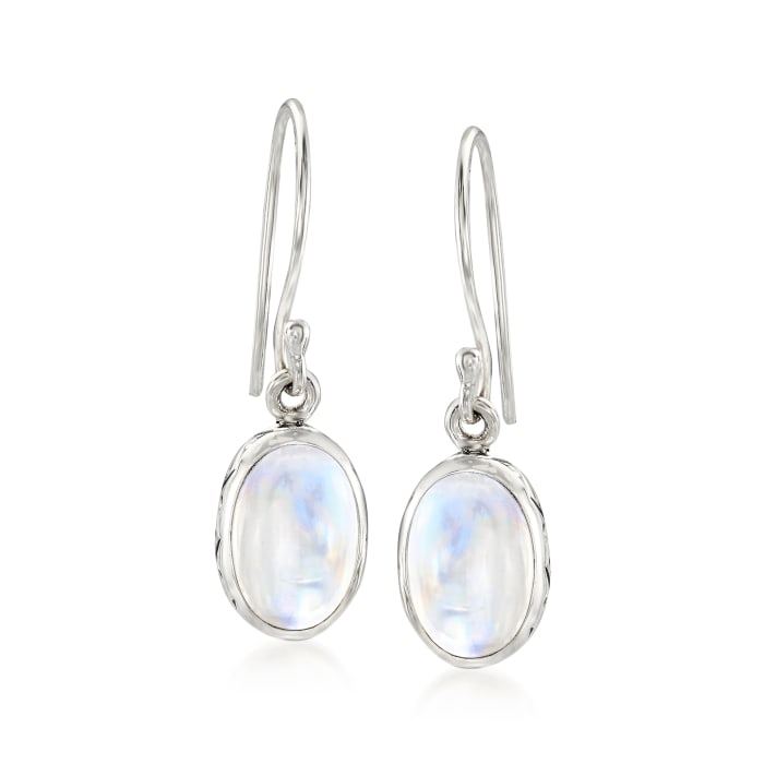 Moonstone Drop Earrings In Sterling Silver Ross Simons 