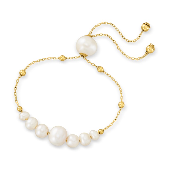 4-9.5mm Cultured Pearl Bolo Bracelet in 14kt Yellow Gold | Ross-Simons