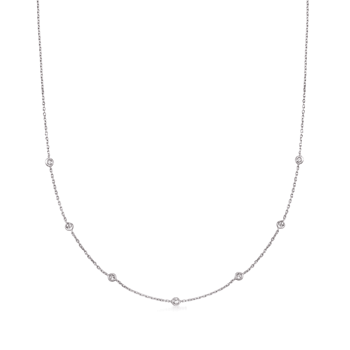 .20 ct. t.w. Diamond Station Necklace in Sterling Silver | Ross-Simons