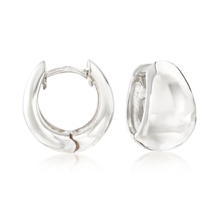 Zina Sterling Silver Tapered Hoop Earrings