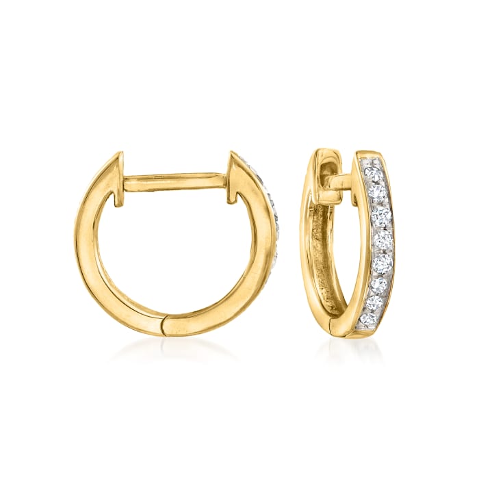 .10 ct. t.w. Diamond Huggie Hoop Earrings in 14kt Yellow Gold