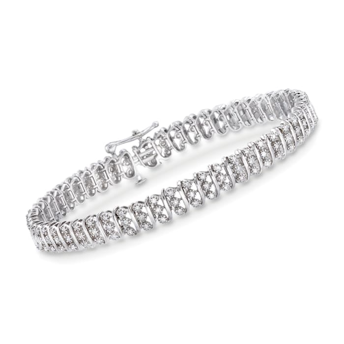 1.00 ct. t.w. Diamond Bar Bracelet in 14kt White Gold