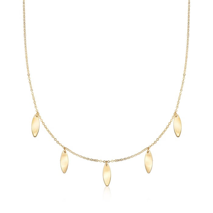Italian 14kt Yellow Gold Marquise-Shape Station Necklace