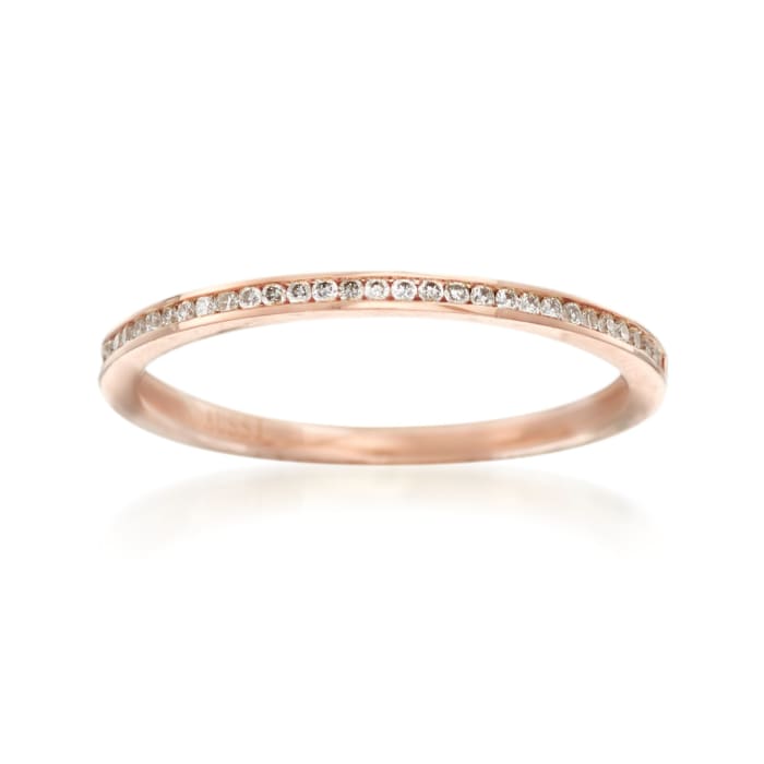 Henri Daussi .10 ct. t.w. Diamond Wedding Ring in 14kt Rose Gold