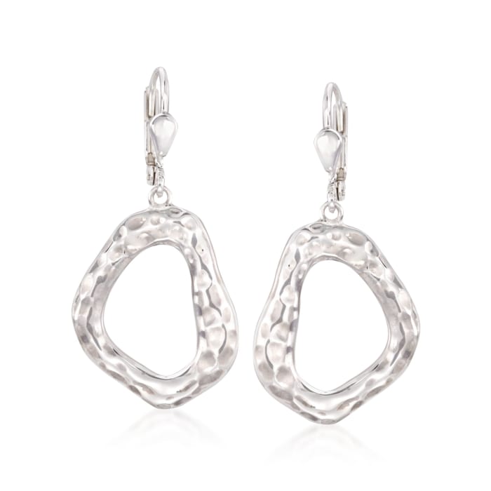 Zina Sterling Silver &quot;Touchstone&quot; Geometric Drop Earrings