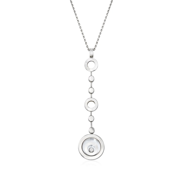 C. 2000 Vintage Chopard &quot;Happy Spirit Circle&quot; Pendant Necklace in 18kt White Gold