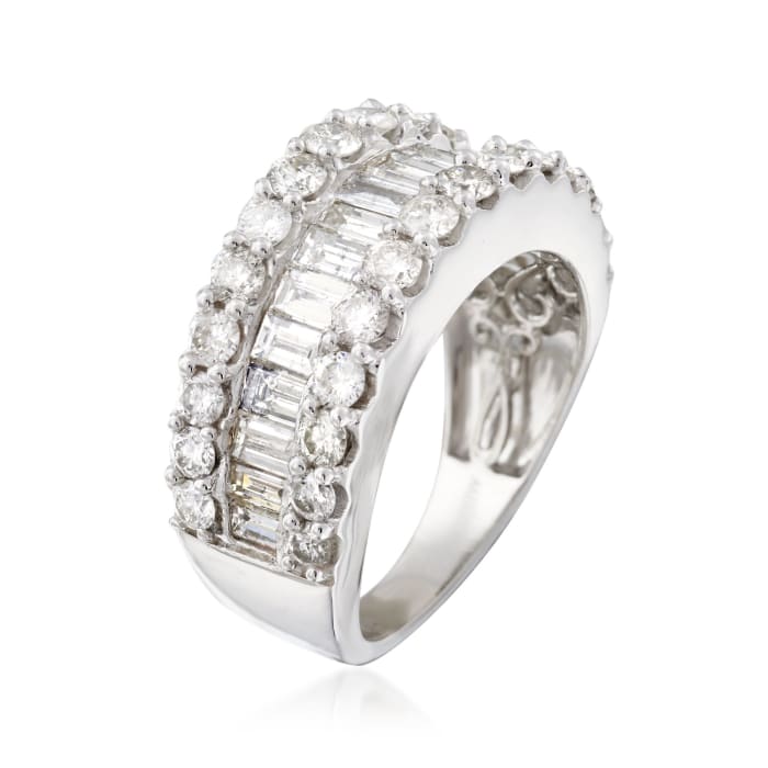 3.00 ct. t.w. Baguette and Round Diamond Ring in 14kt White Gold | Ross ...