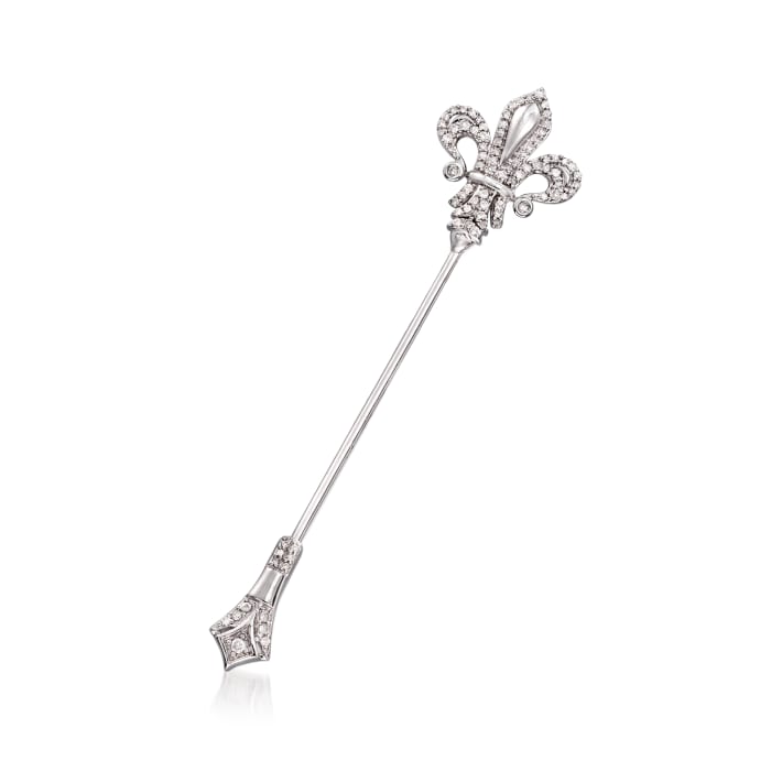 .20 ct. t.w. Diamond Fleur-De-Lis Stick Pin in 14kt White Gold