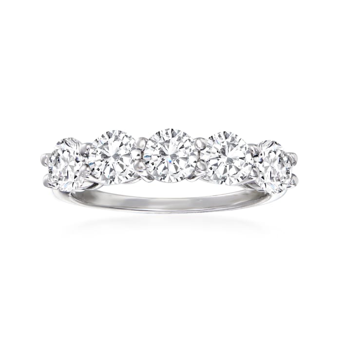 2.00 ct. t.w. CZ Five-Stone Ring in Sterling Silver