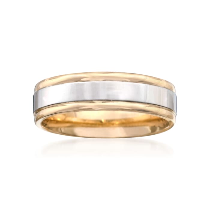 Men's 6mm 14kt Two-Tone Gold  Wedding Ring
