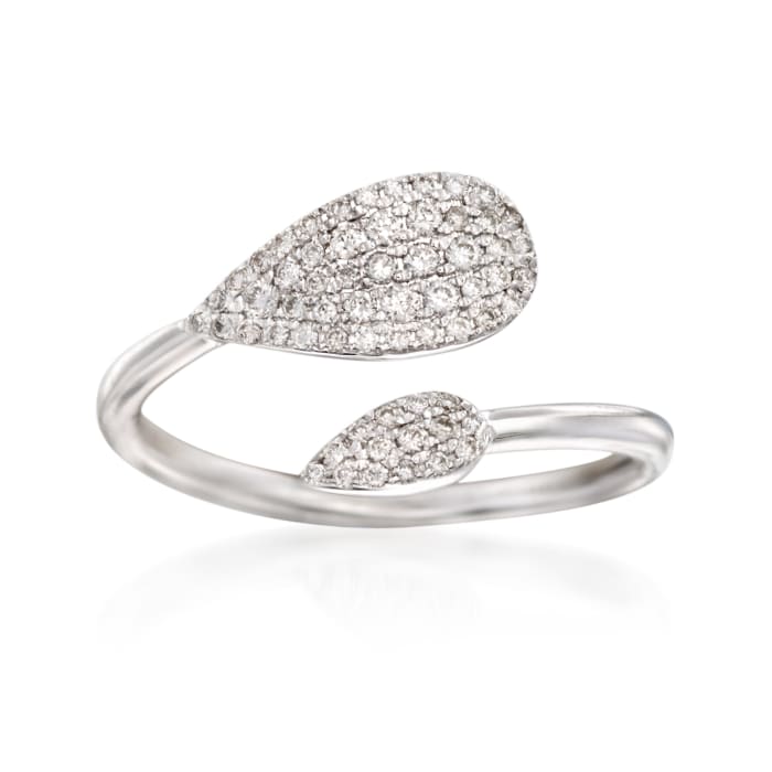Gabriel Designs .26 ct. t.w. Diamond Bypass Ring in 14kt White Gold