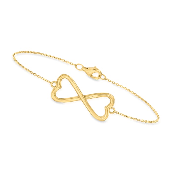 10kt Yellow Gold Infinity Heart Bracelet