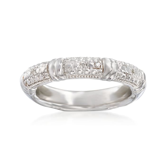 Sterling Silver Ring with Diamond Accents