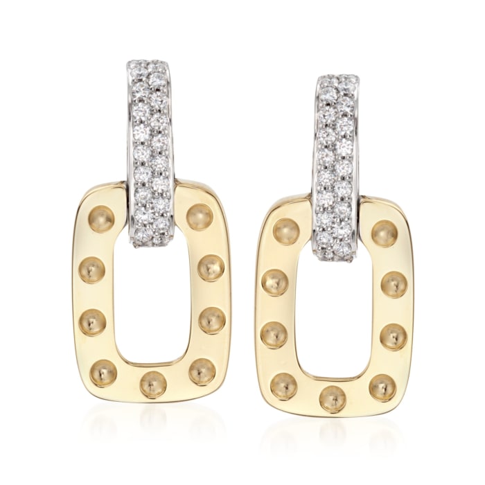 Robert Coin &quot;Pois Moi&quot; .50 ct. t.w. Diamond Drop Earrings in 18kt Two-Tone Gold