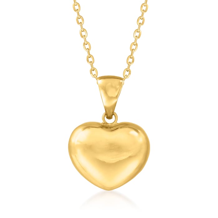 Italian 18kt Yellow Gold Heart Pendant Necklace