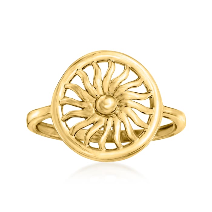 14kt Yellow Gold Sun Circle Ring | Ross-Simons