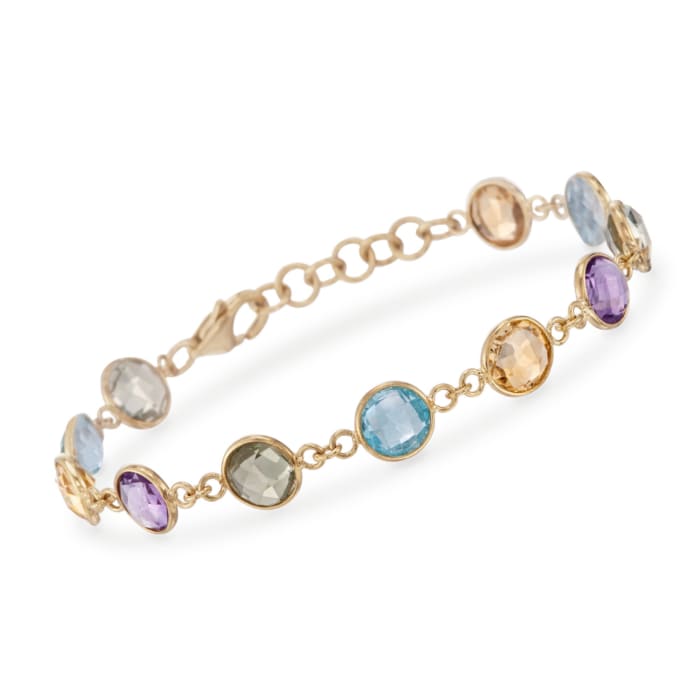 18.00 ct. t.w. Multi-Stone Bracelet in 14kt Yellow Gold Over Sterling