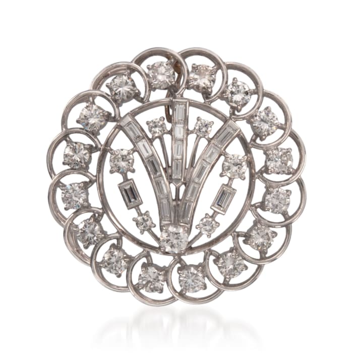 C. 1960 Vintage 5.75 ct. t.w. Diamond Pin Pendant in Platinum