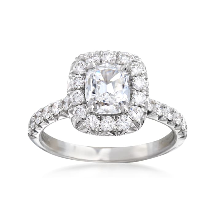 Henri Daussi 1.53 ct. t.w. Diamond Engagement Ring in 18kt White Gold