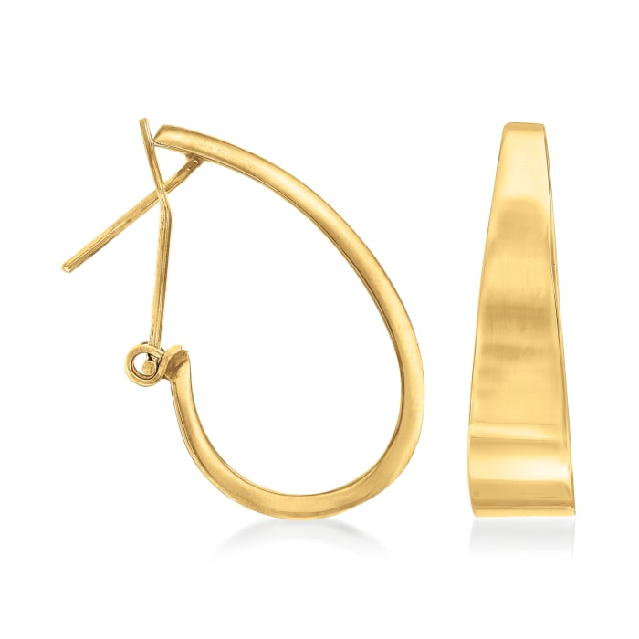 14kt Yellow Gold Tapered J-Hoop Earrings