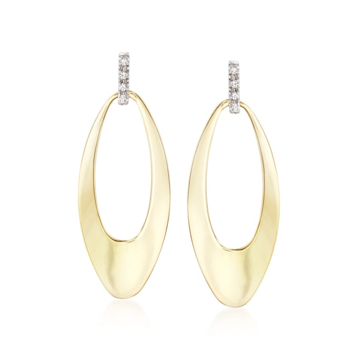 Roberto Coin &quot;Chic & Shine&quot; 18kt Yellow Gold Drop Earrings with Diamond Accents