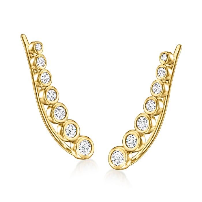 .50 ct. t.w. Bezel-Set Diamond Ear Climbers in 14kt Yellow Gold