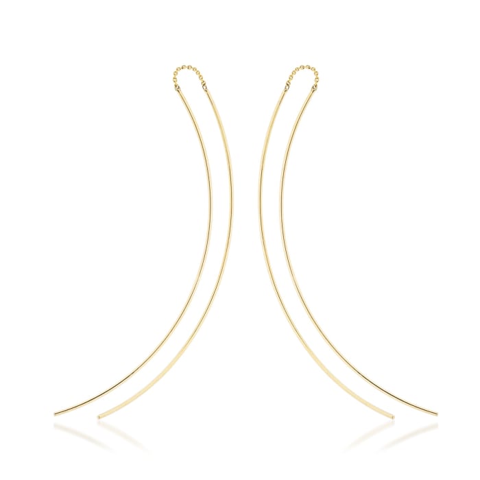 14kt Yellow Gold Double Curve Wire Threader Earrings