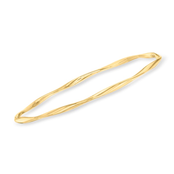 Italian 14kt Yellow Gold Twisted Bangle Bracelet | Ross-Simons