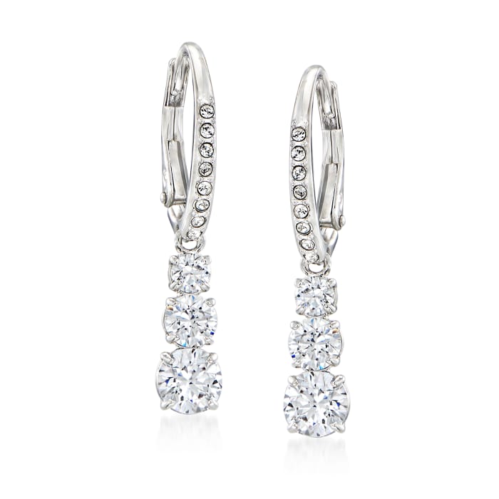 Swarovski Crystal &quot;Attract&quot; Drop Earrings in Silvertone