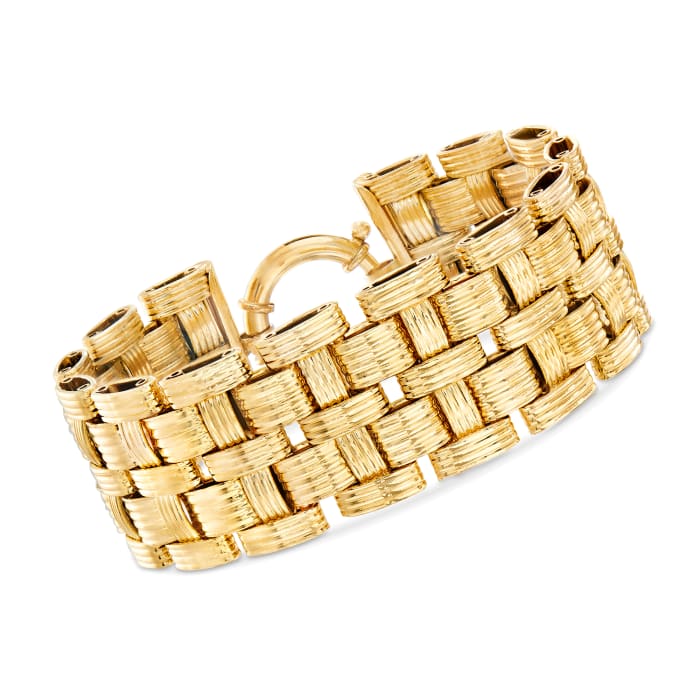 Italian Basketweave Bracelet in 18kt Yellow Gold