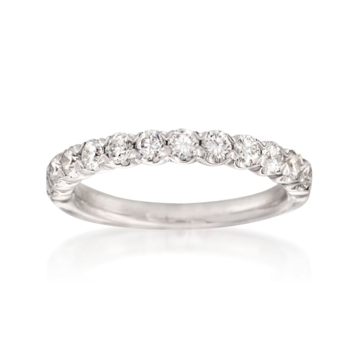 Henri Daussi .75 ct. t.w. Diamond Wedding Ring in 14kt White Gold
