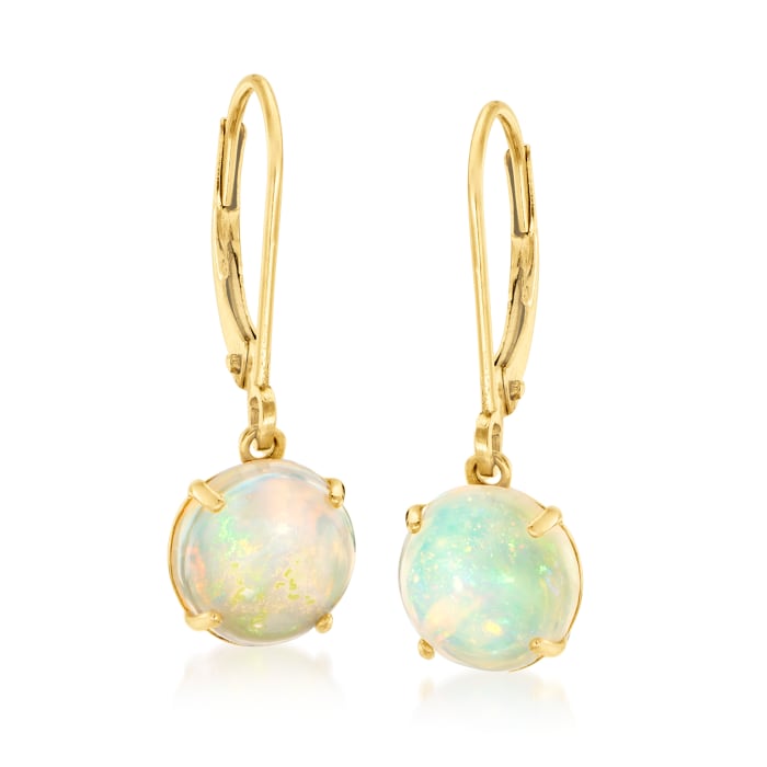 Opal Drop Earrings in 14kt Yellow Gold | Ross-Simons