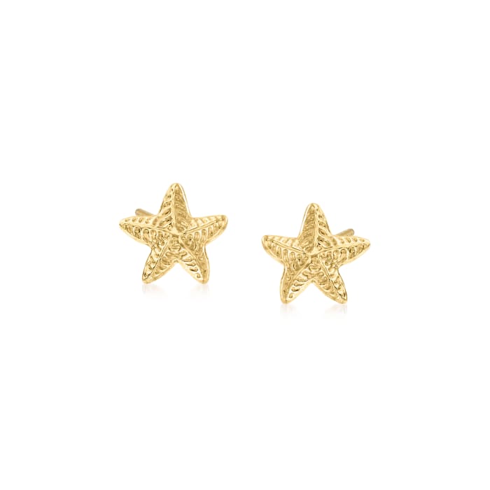 Child's 14kt Yellow Gold Starfish Stud Earrings
