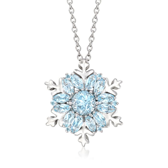 Enchanted Disney Sterling Silver Sky Blue And White Topaz Elsa Snowflake  Pendant | Gemstone Necklaces | Jewelry & Watches | Shop The Exchange