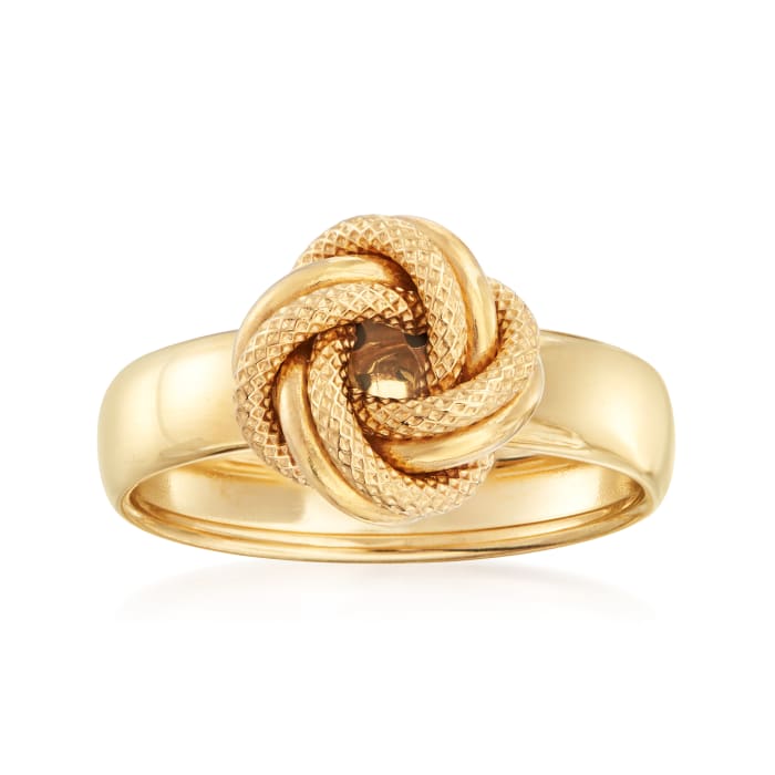 Italian 14kt Yellow Gold Textured and Polished Knot Ring