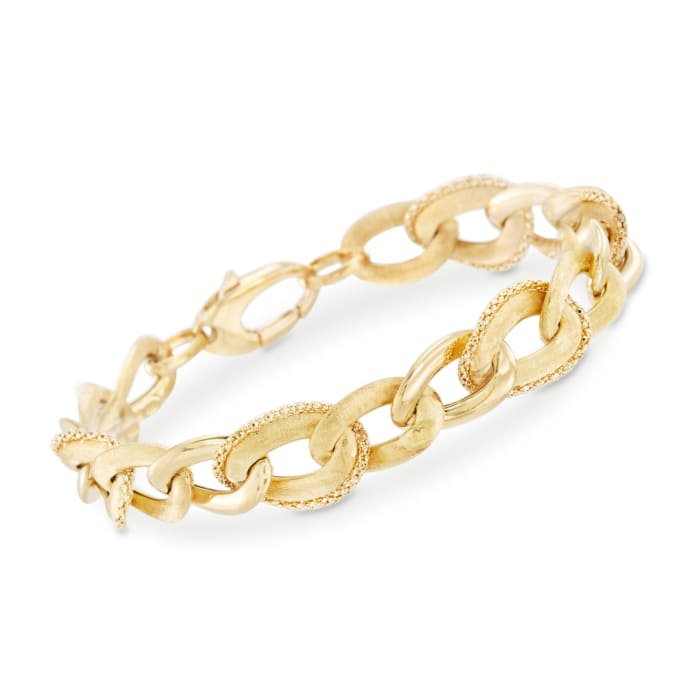 14kt Yellow Gold Chain-Wrapped Link Bracelet