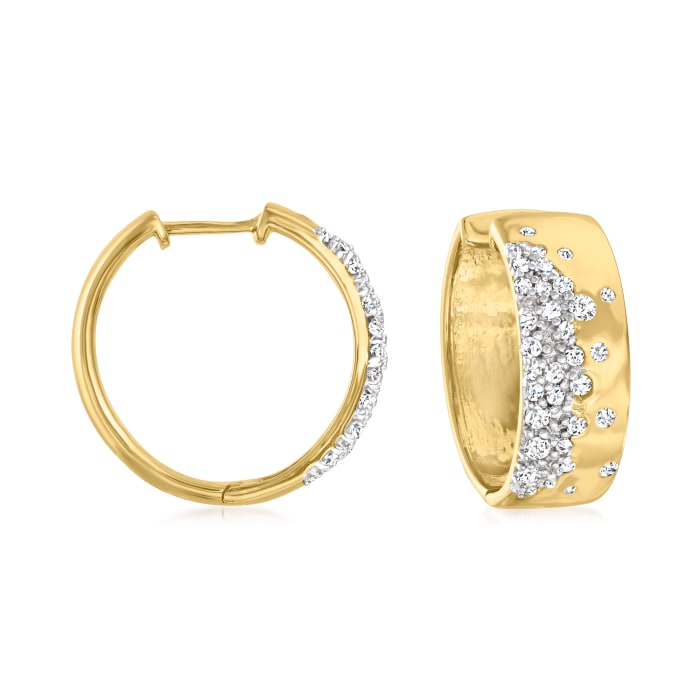 .50 ct. t.w. Scattered-Diamond Hoop Earrings in 18kt Gold Over Sterling ...