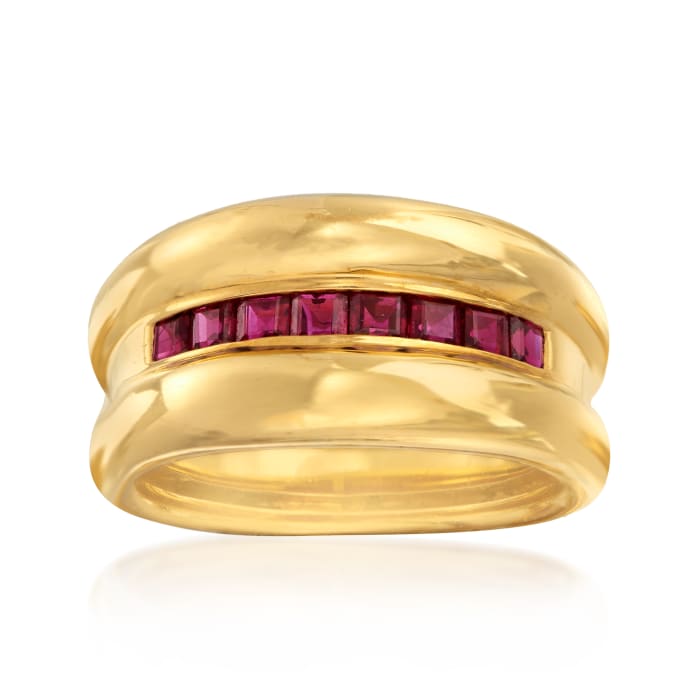 C. 1980 Vintage .80 ct. t.w. Ruby Ring in 18kt Yellow Gold