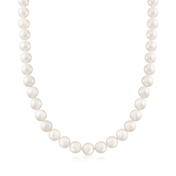 9-10mm Cultured Pearl Necklace with 14kt Yellow Gold | Ross-Simons