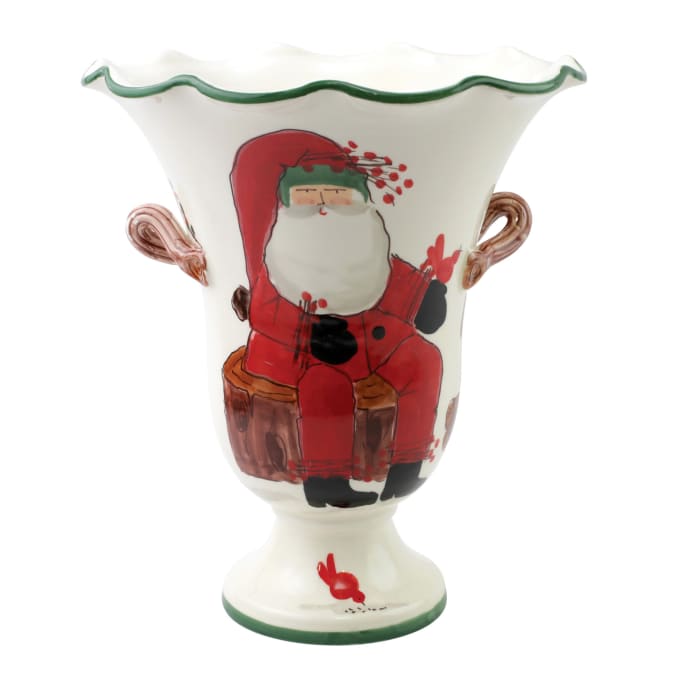 Vietri &quot;Old St. Nick&quot; Large Footed Cachepot from Italy