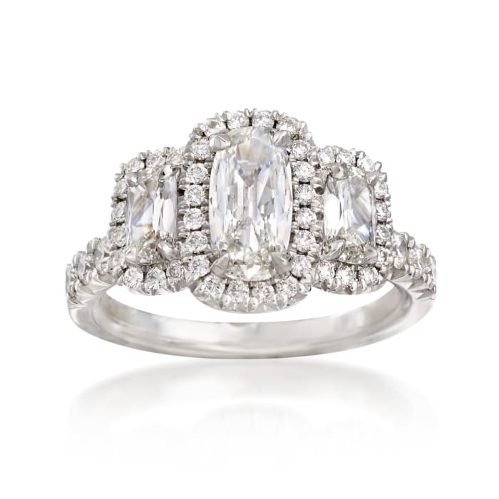 Henri Daussi 2.02 ct. t.w. Diamond Engagement Ring in 18kt White Gold