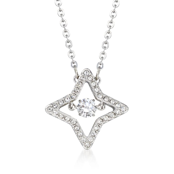 Swarovski Crystal &quot;Sparkling Dance Star&quot; Crystal Star Pendant Necklace in Silvertone